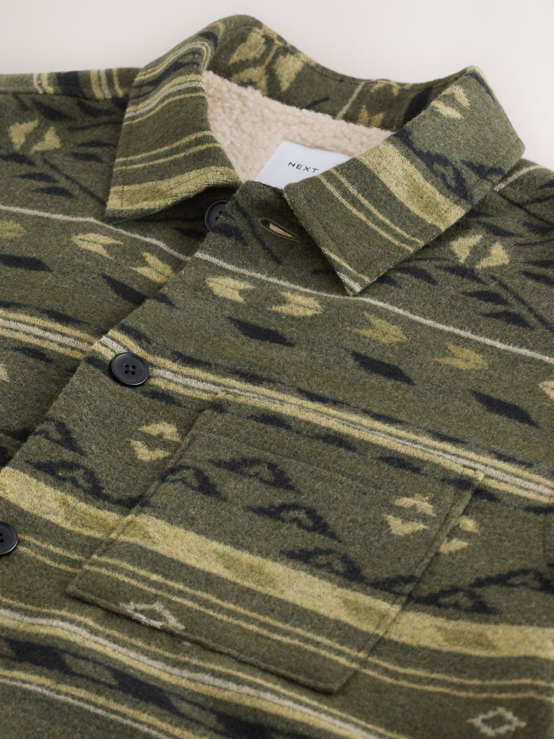 Groen - Navajo Style Borg Lined Shacket