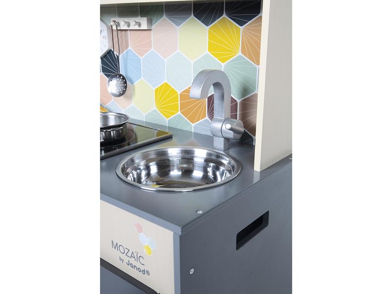 Janod Spielküche Mozaïc Big Cooker Holz Supergrosse Küche mit Zubehör