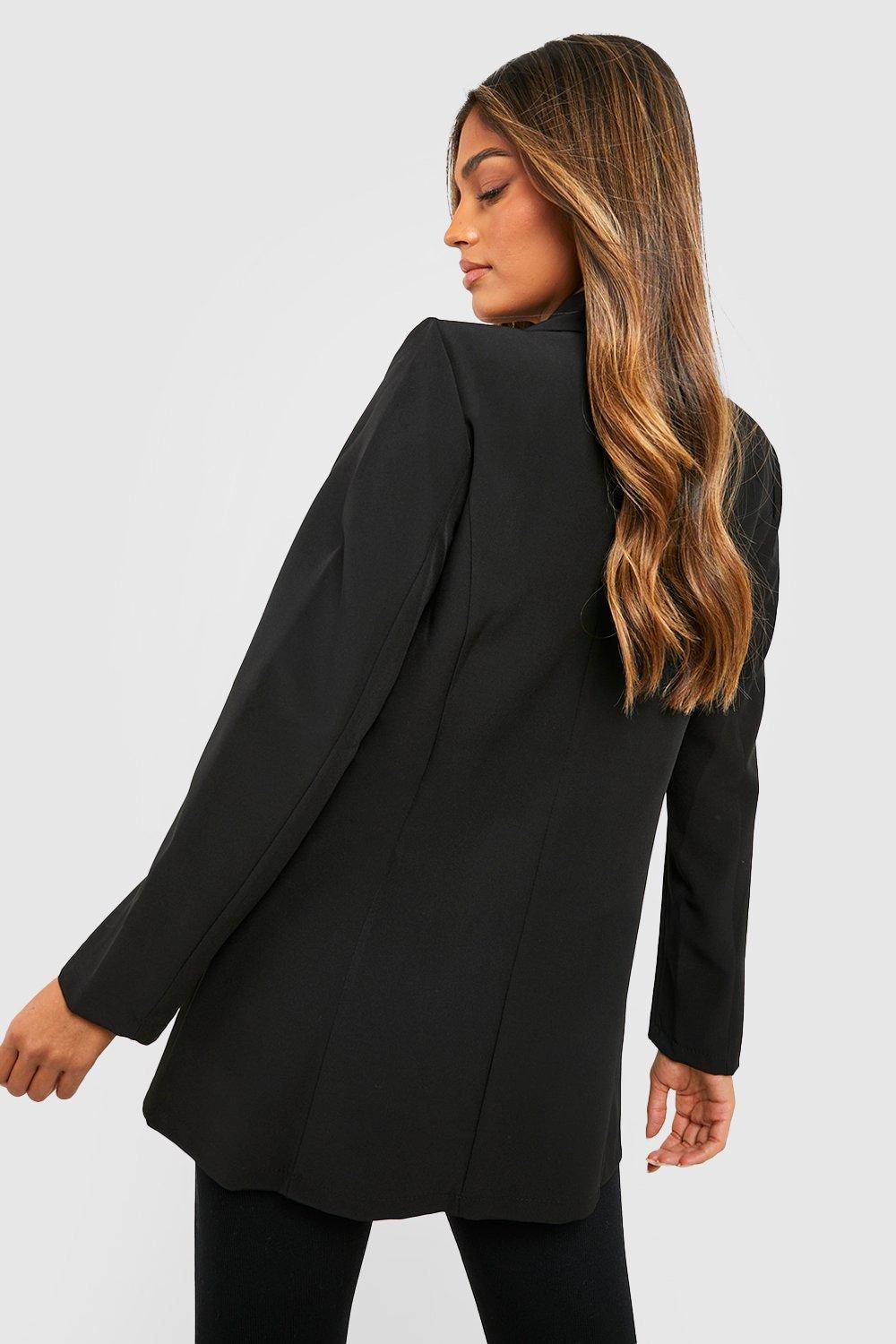 boohoo Boohoo Basics Blazer ajusté en tissu tissé à simple boutonnage