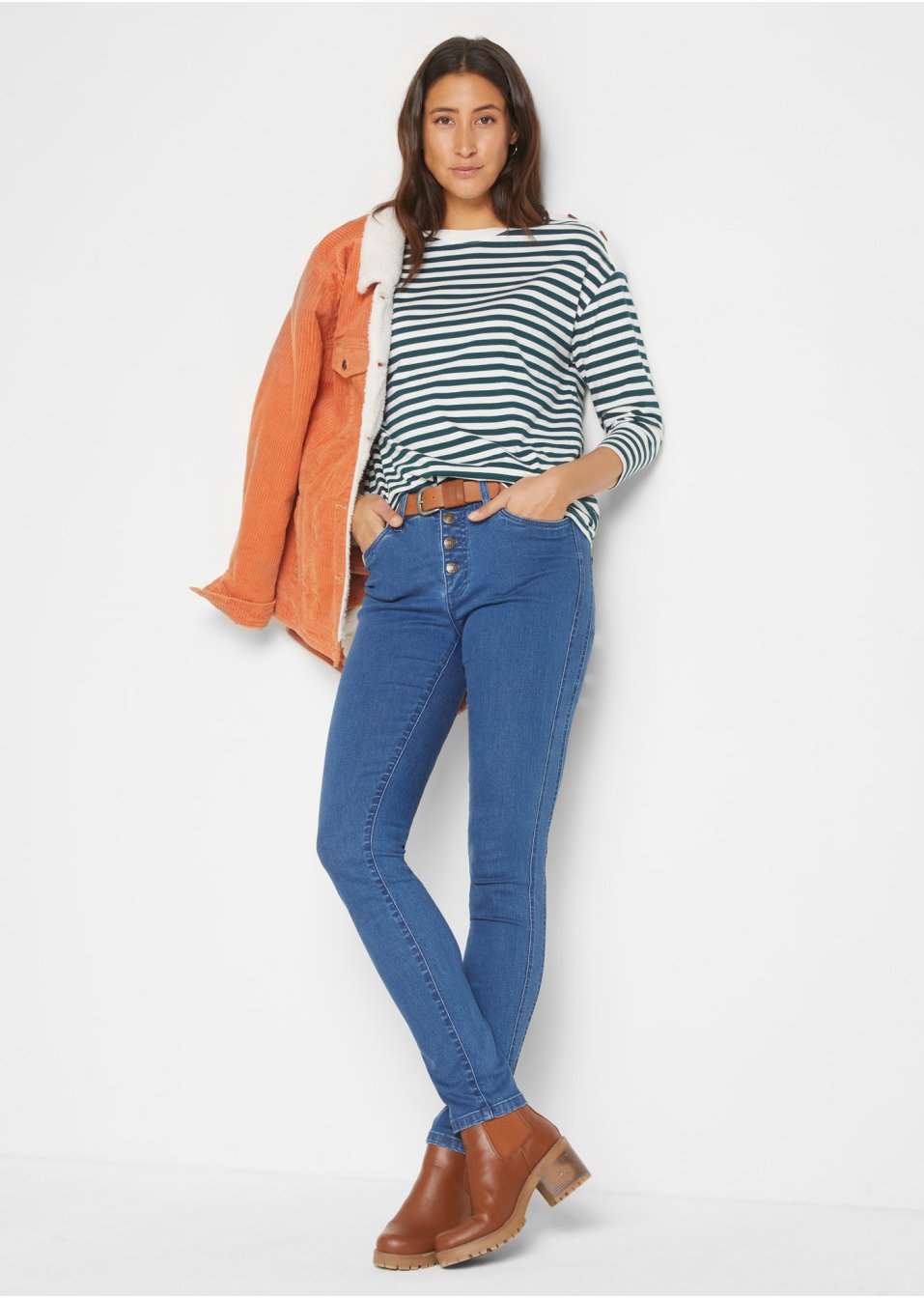 T-shirt manches longues oversized avec boutons