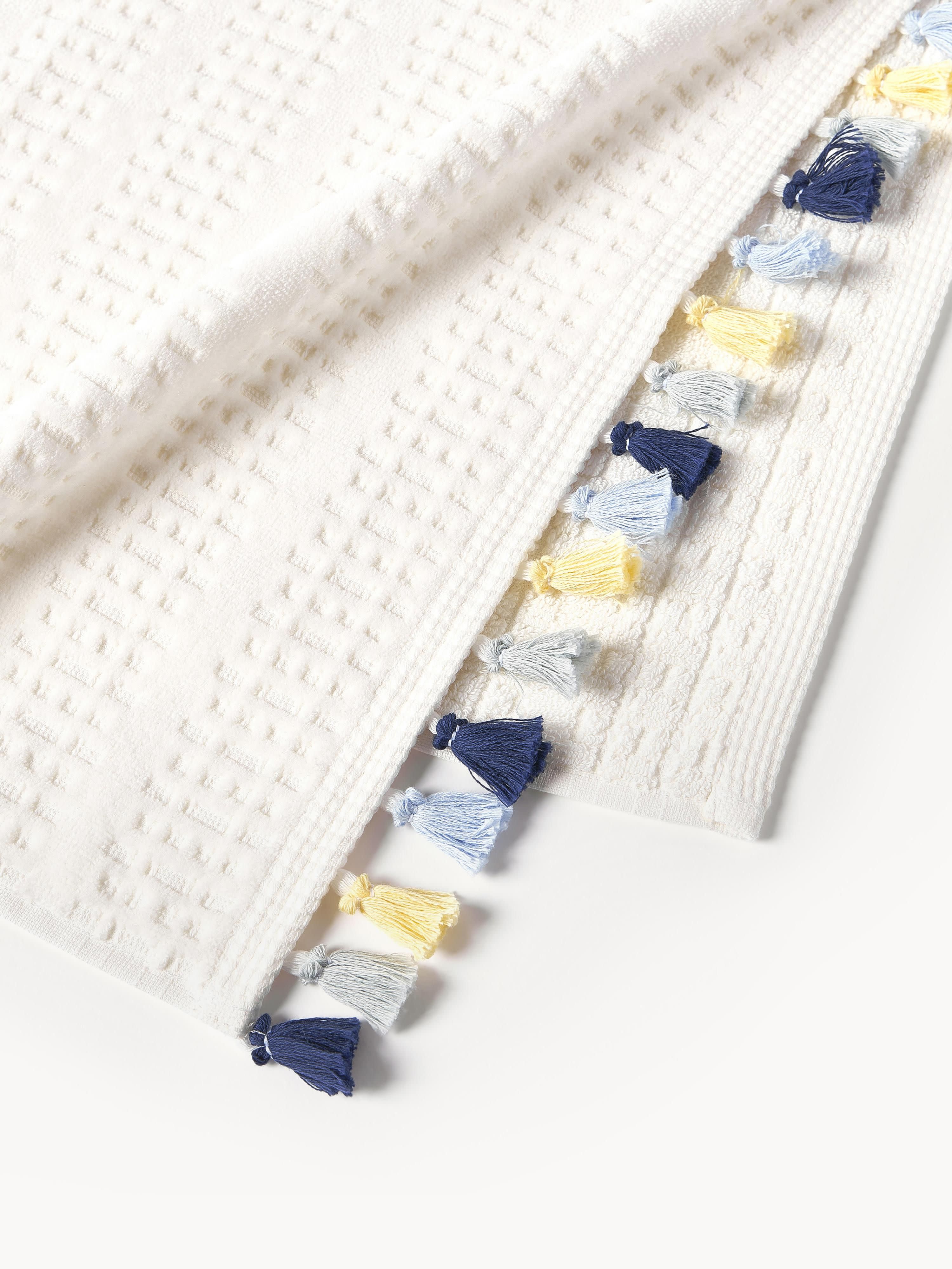 Velours handdoekenset Tallulah met decoratieve franjes, in verschillende formaten