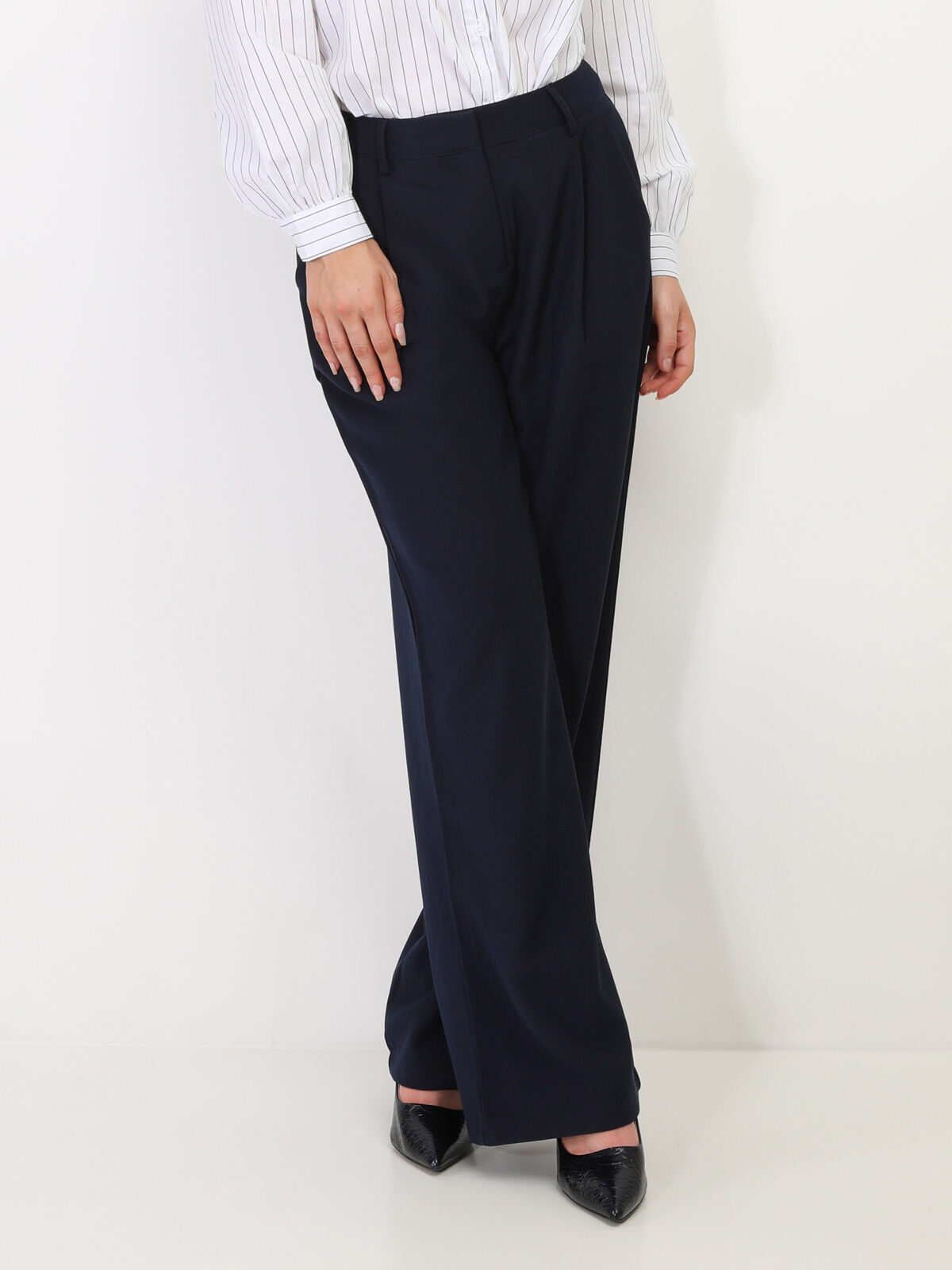 Pantalon de costume large- Bleu marine