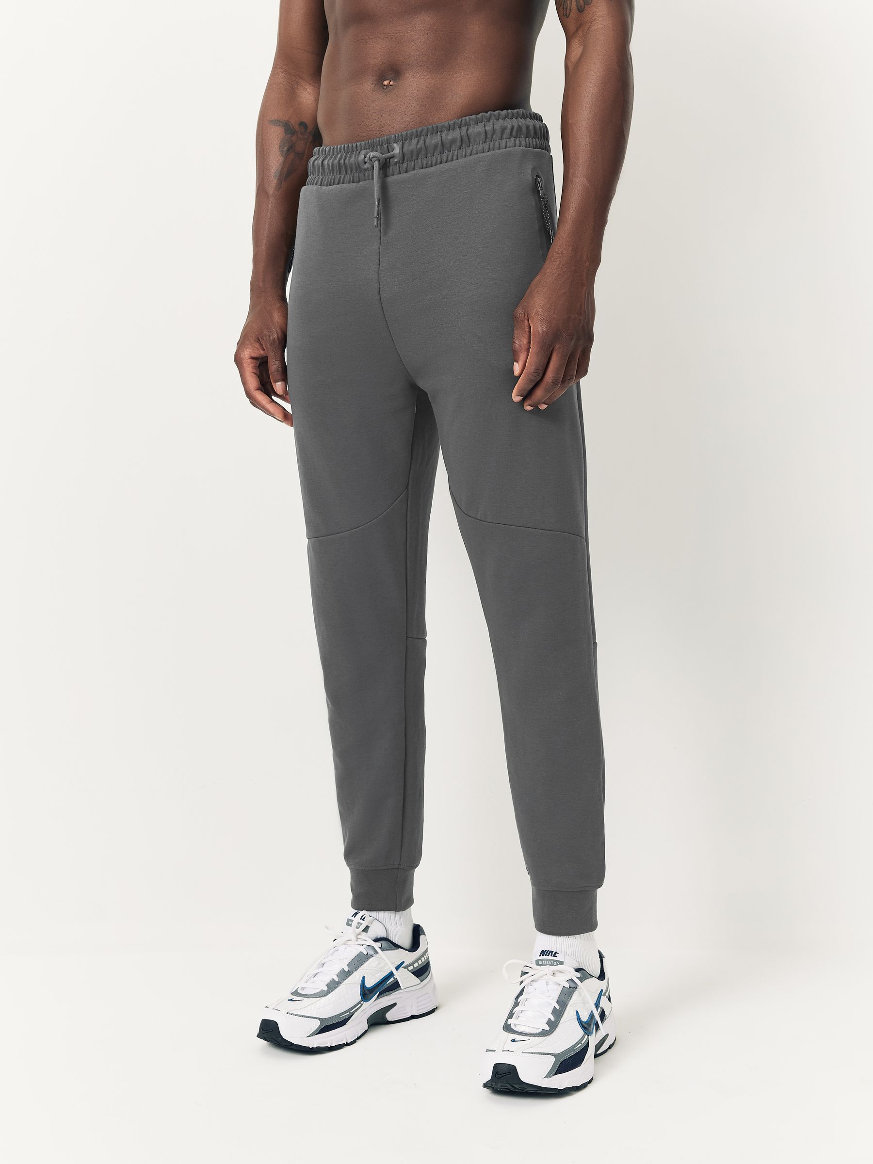 Leisteen grijs - Sport- en vrijetijdsjoggingbroek met boorden