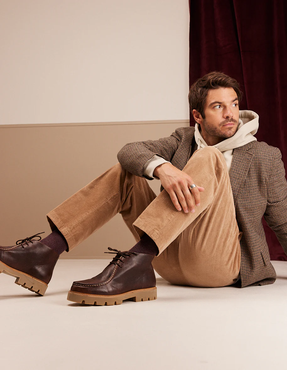 Bottines Grégoire - Cuir pull up grainé marron