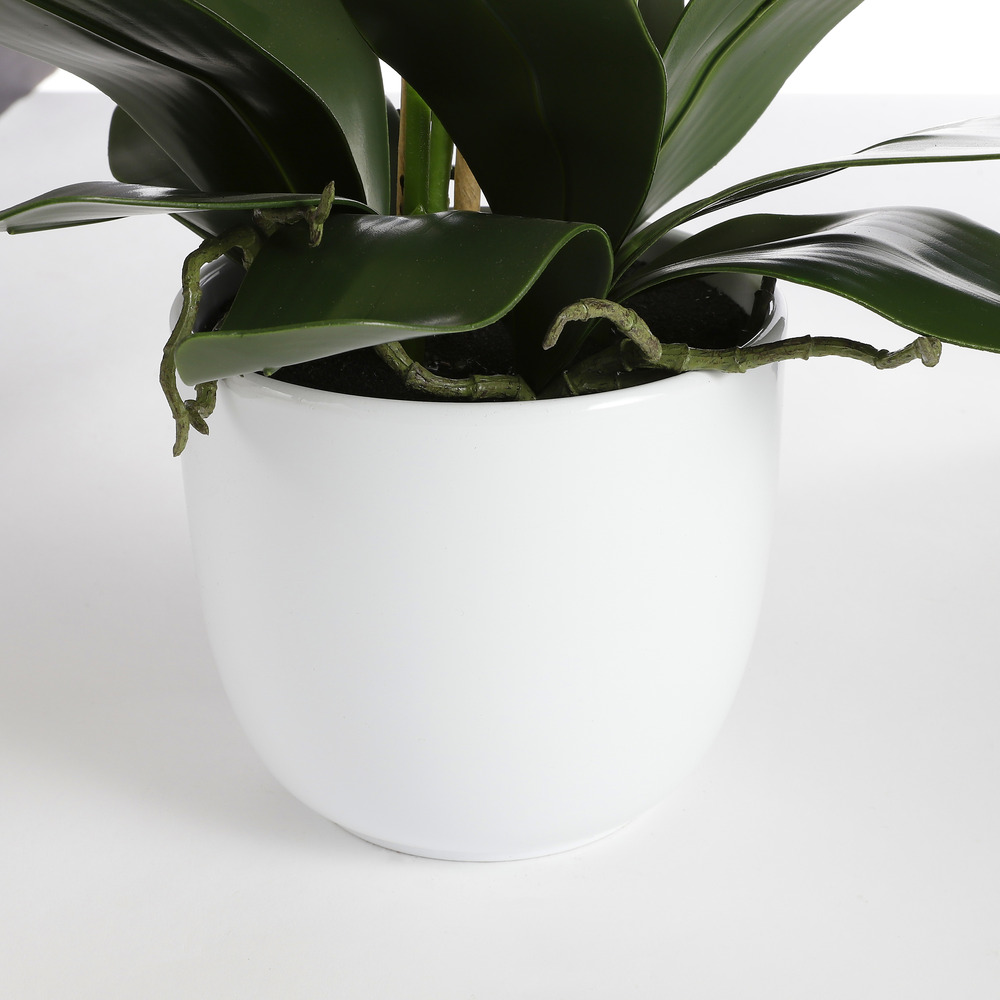 Orchidée artificielle crème en pot h50