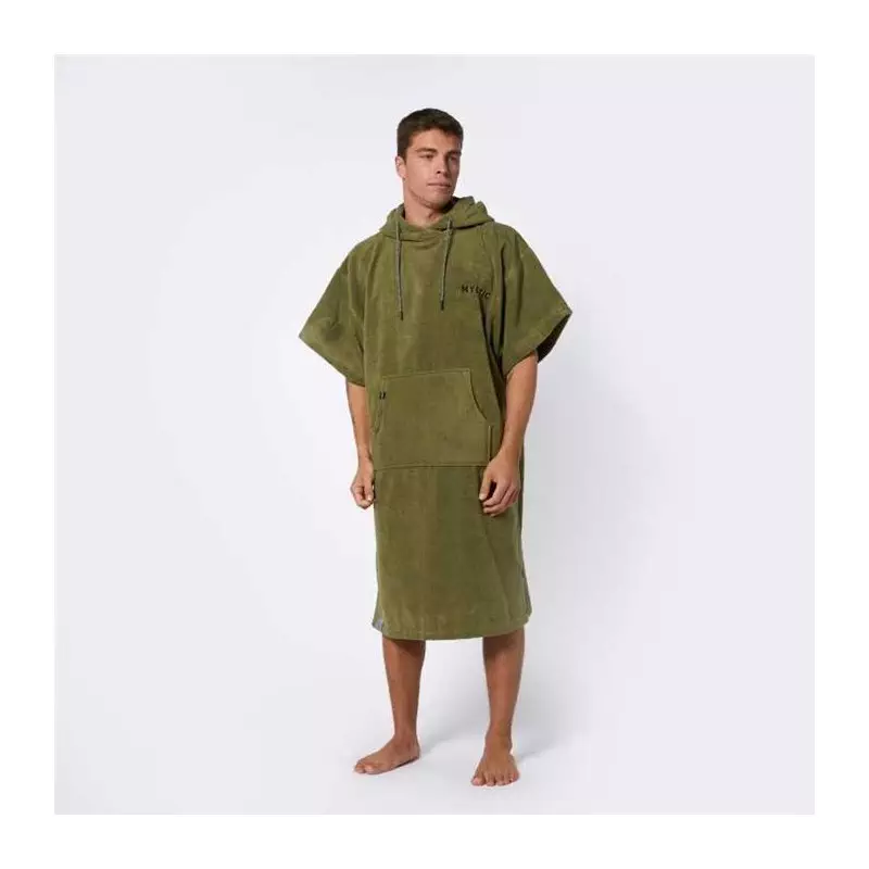 Poncho MYSTIC Velours Artwork Olive Green