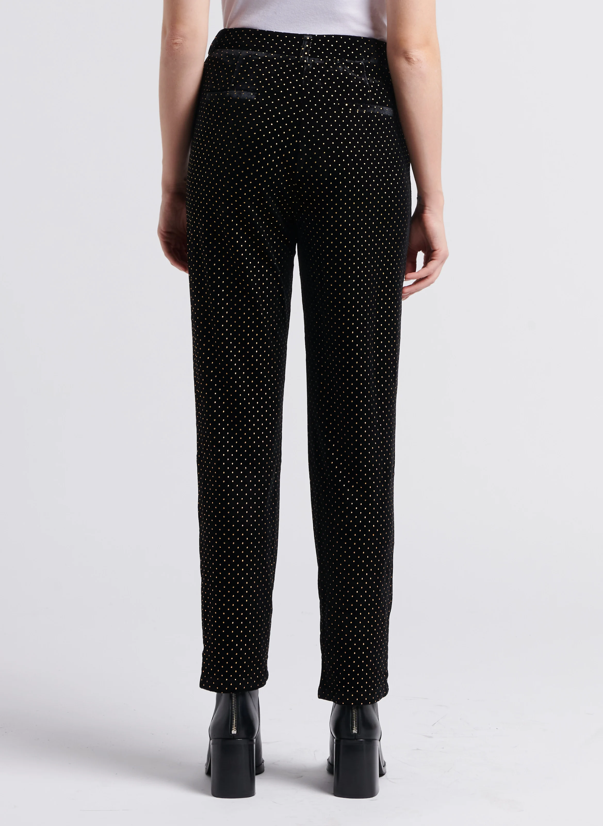 AMAZIE - Pantalon droit en velours | Noir