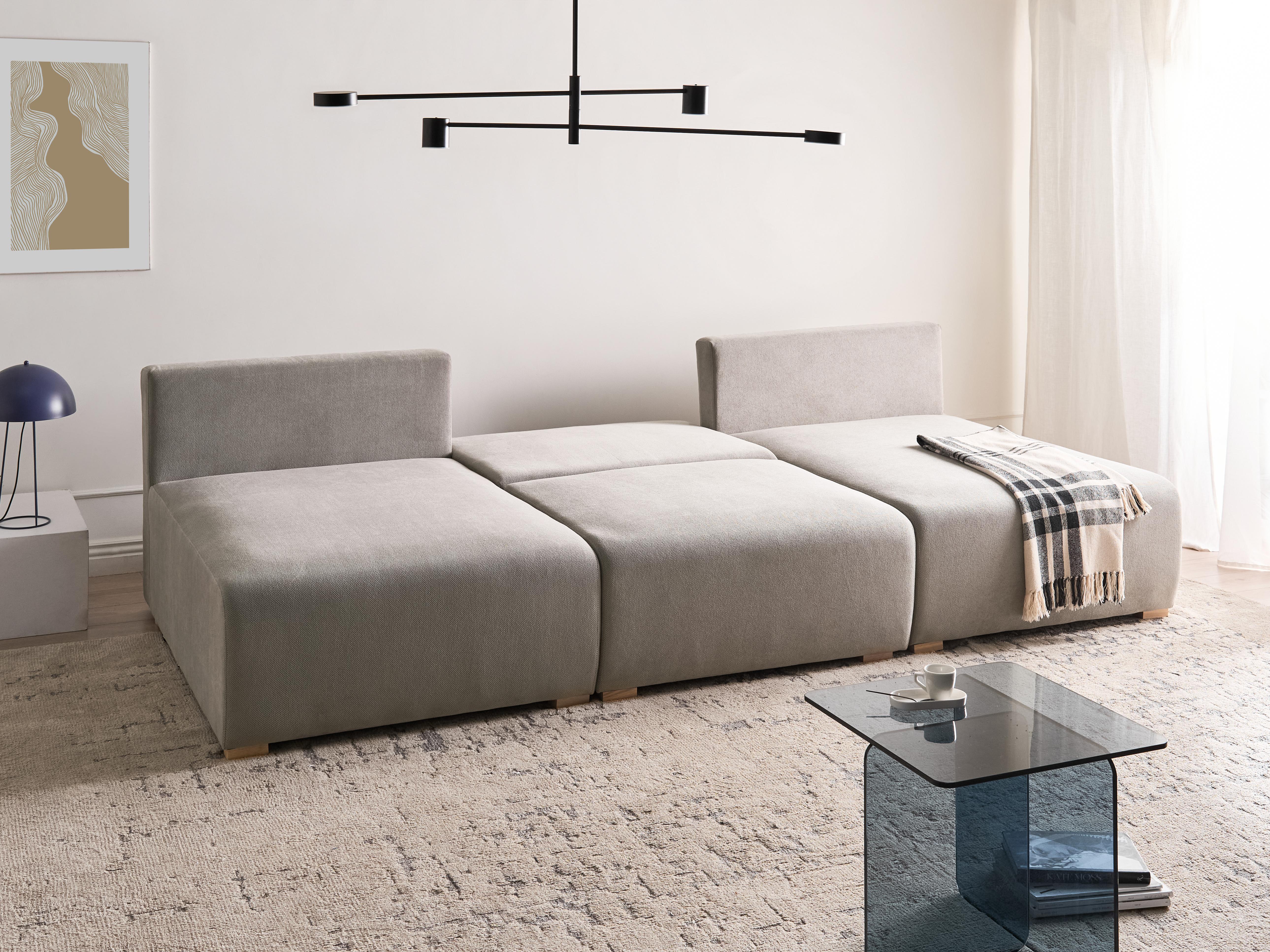 Modulaire U-vormige bank NERBO Stof Grijs