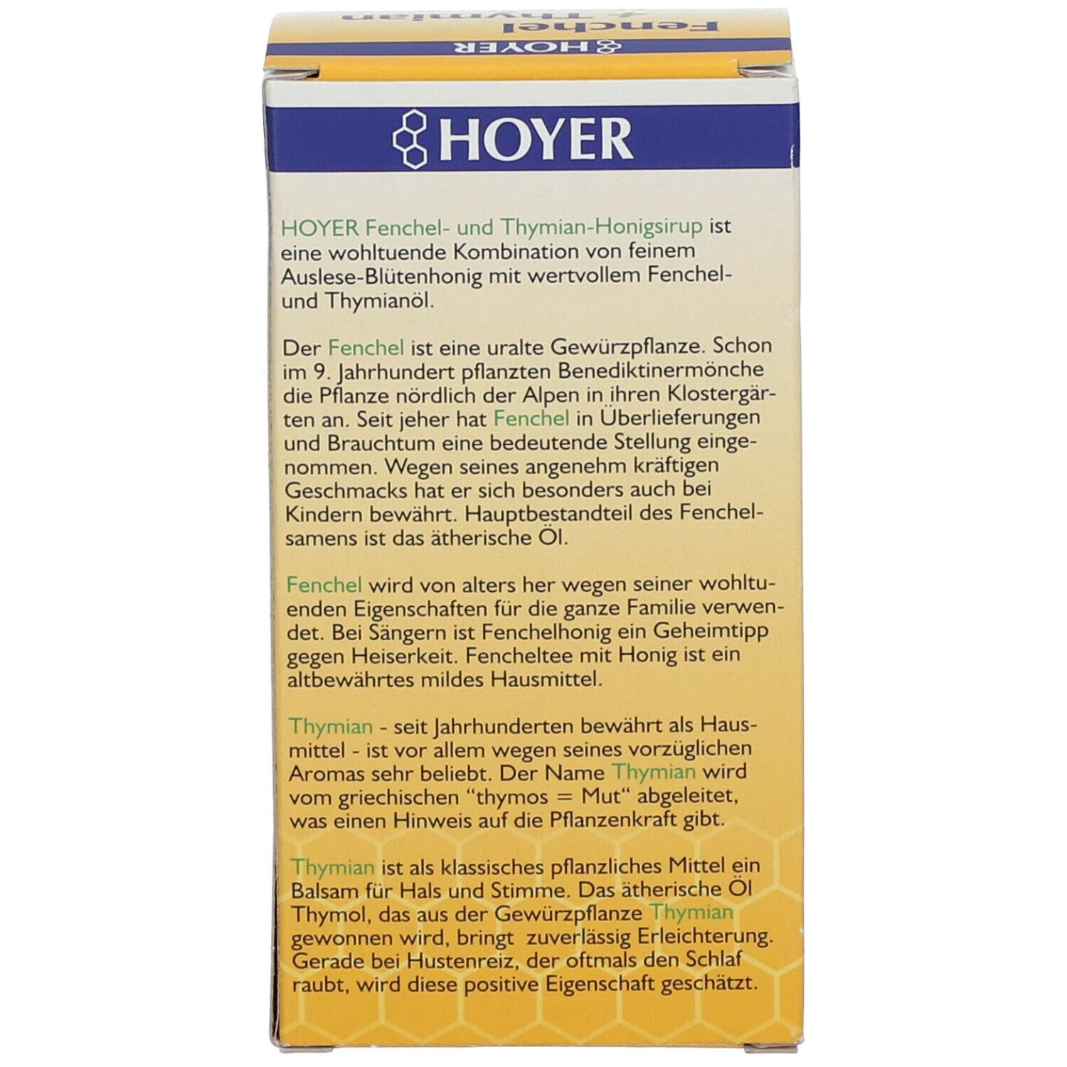 HOYER Fenchel + Thymian Honigsirup