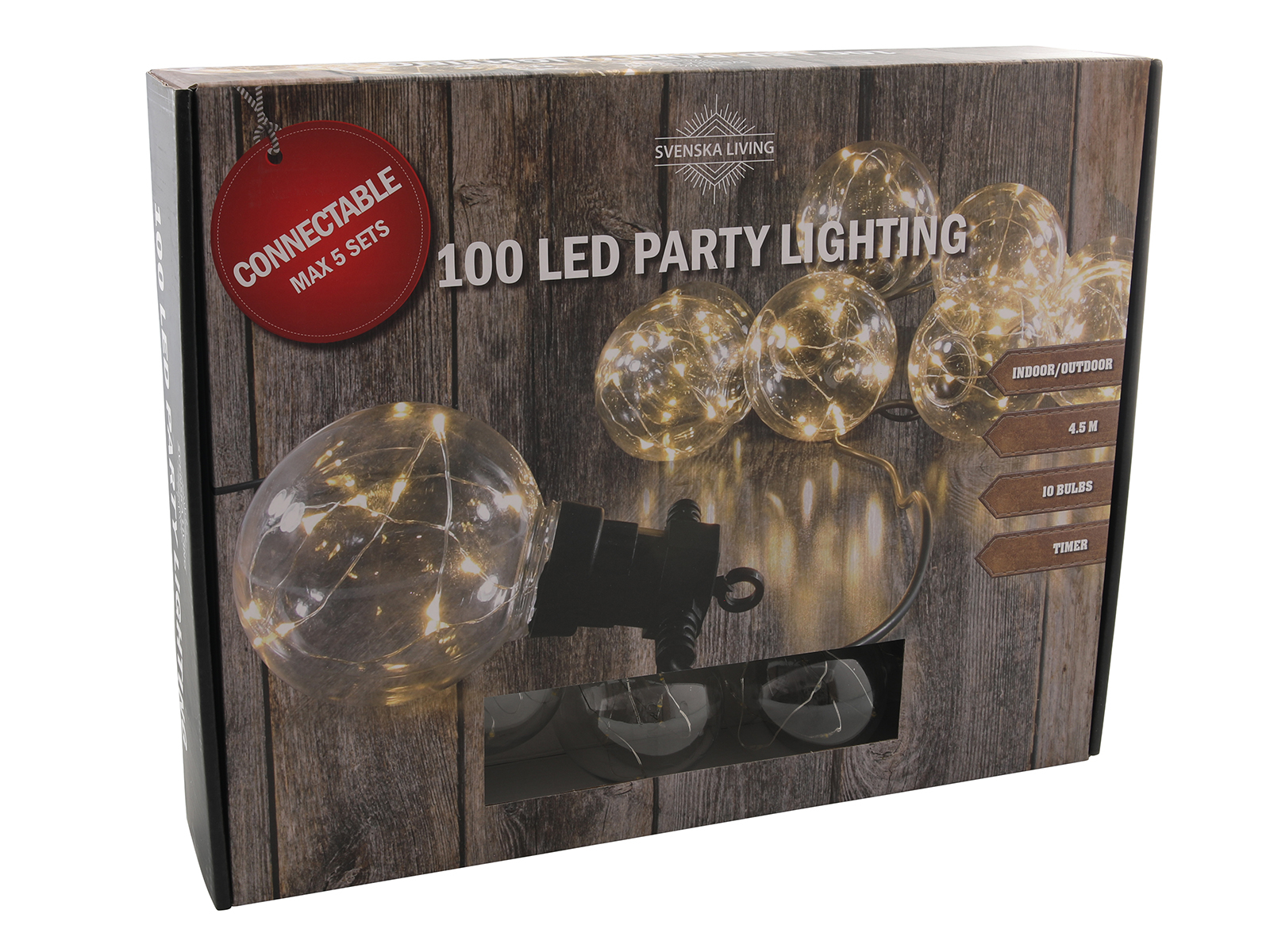 Svenska Living transparante ronde lichtslinger - transparante bollen