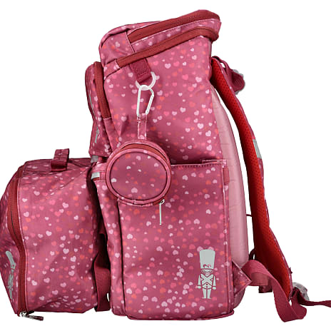 Danpen skoletaske - pink med hjerter