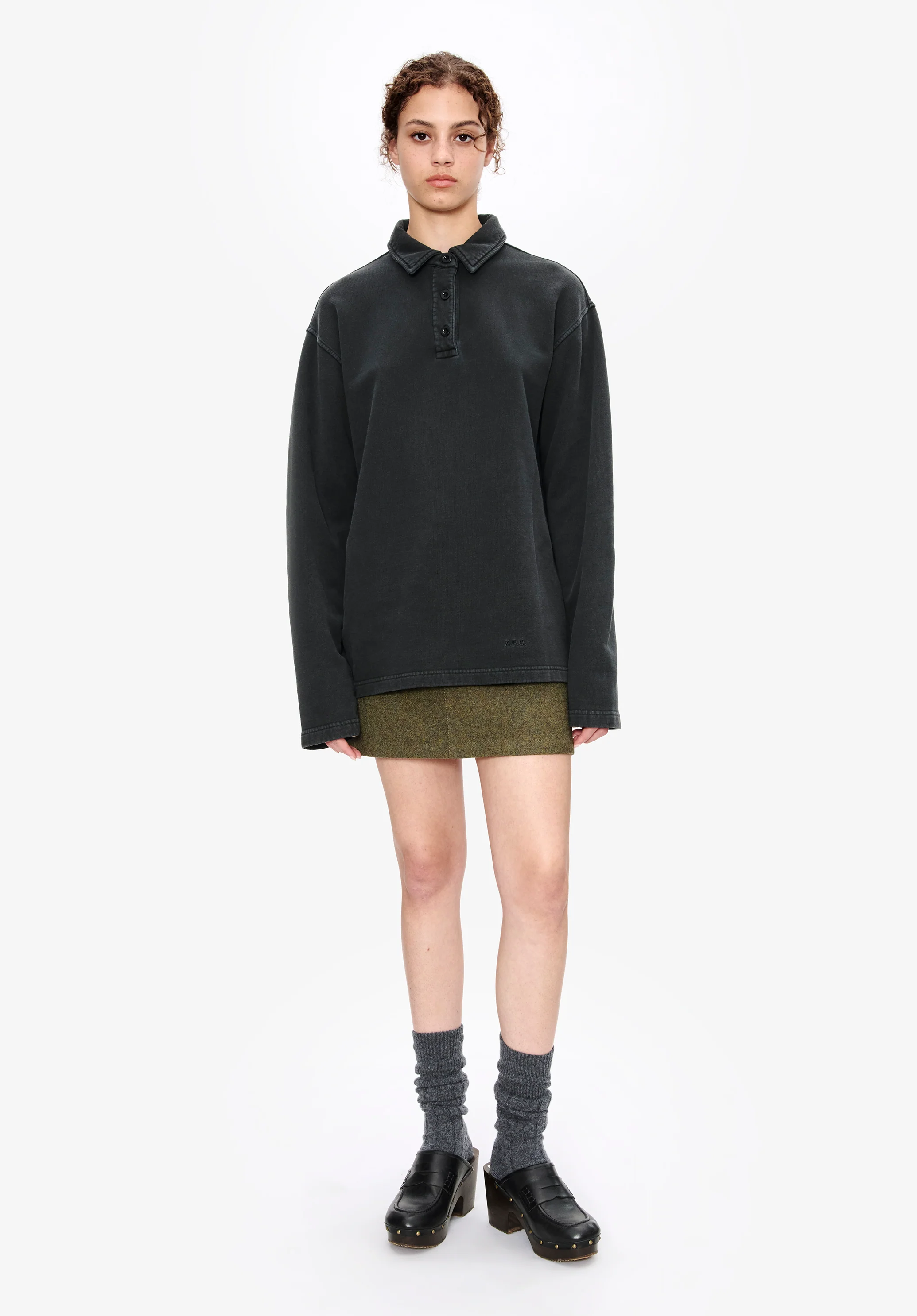 polo manches longues - Noir