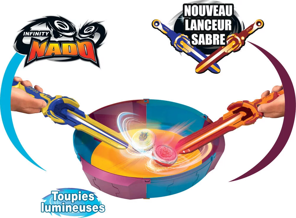INFINITY NADO VI  BATTLE SET - LANCEURS SABRE + TOUPIE LUMINEUSES