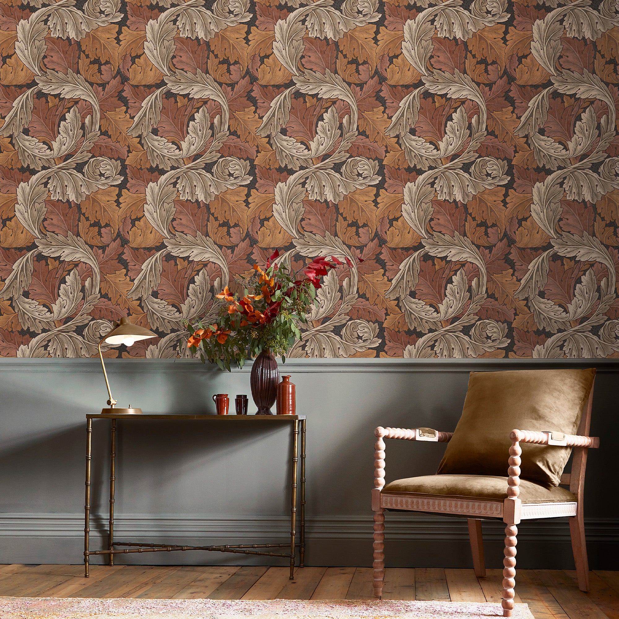 William Morris at Home Vliesbehang Acanthus Burnt Orange - 10mx52cm