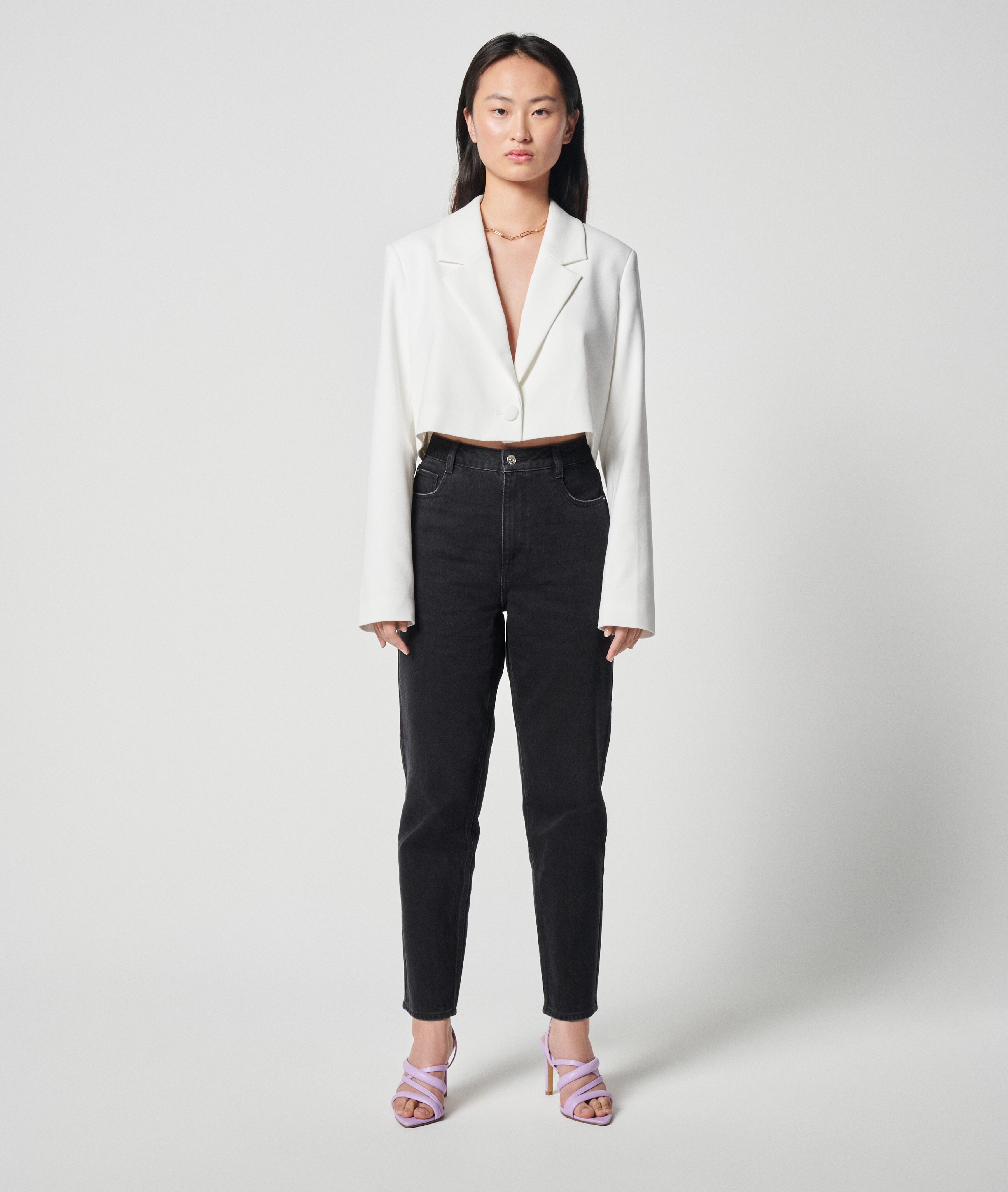 Jean mom taille haute - Noir