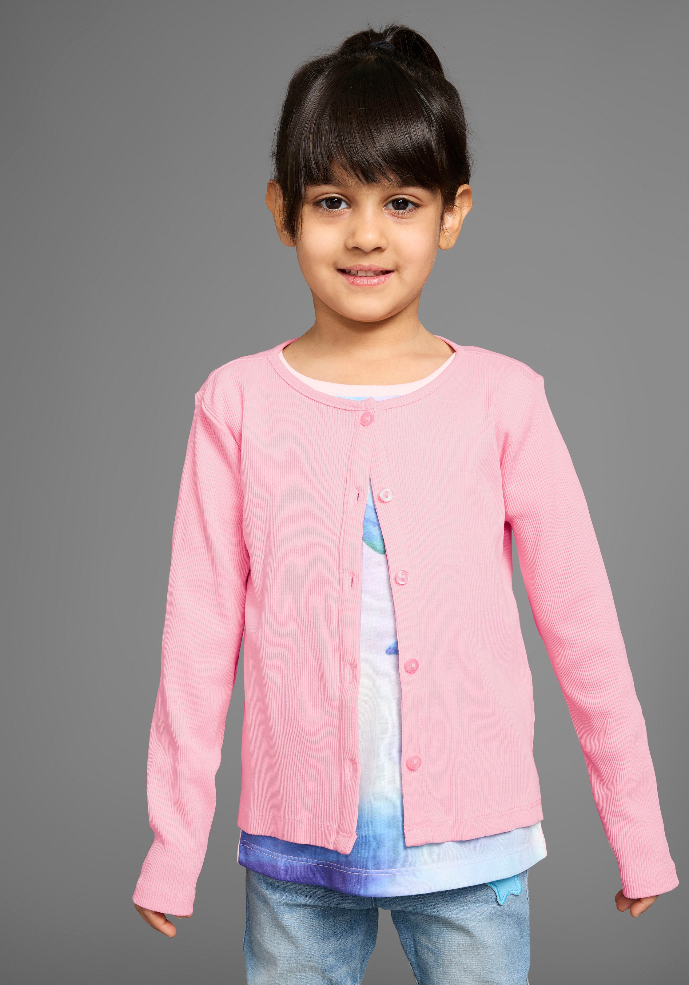 KIDSWORLD Sweatjacke »Shirtjacke aus weichem Rippmaterial«, Feine Shirtjacke für jeden Anlass