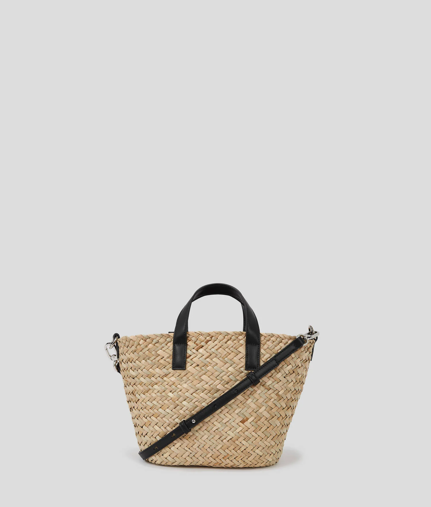MINI-TOTE BAG EN RAPHIA - Naturel/Noir