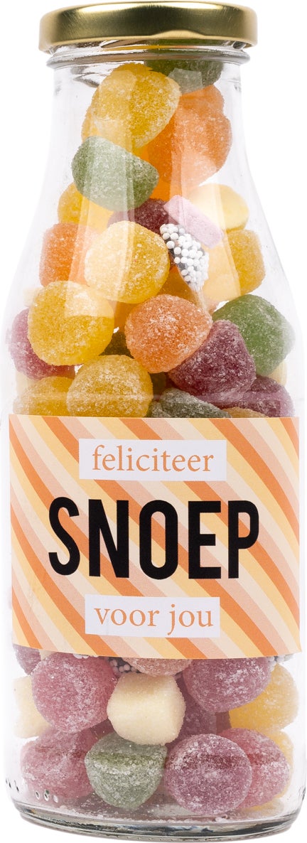 Snoep in fles 'feliciteer-snoep'