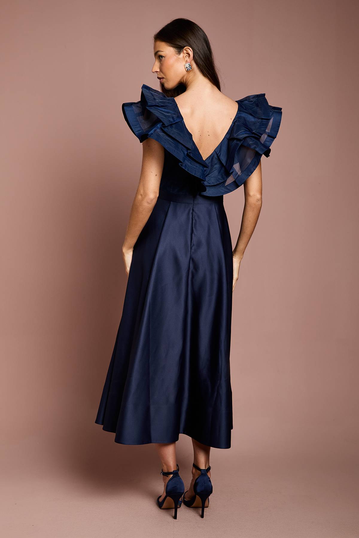 Coast Robe Midi à Épaules Volantées