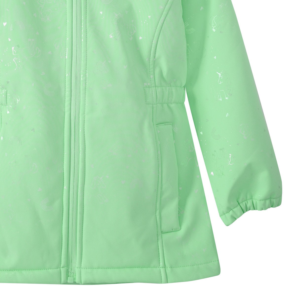 Topolino Mädchen Softshelljacke mit Einhorn-Allover hellgrün