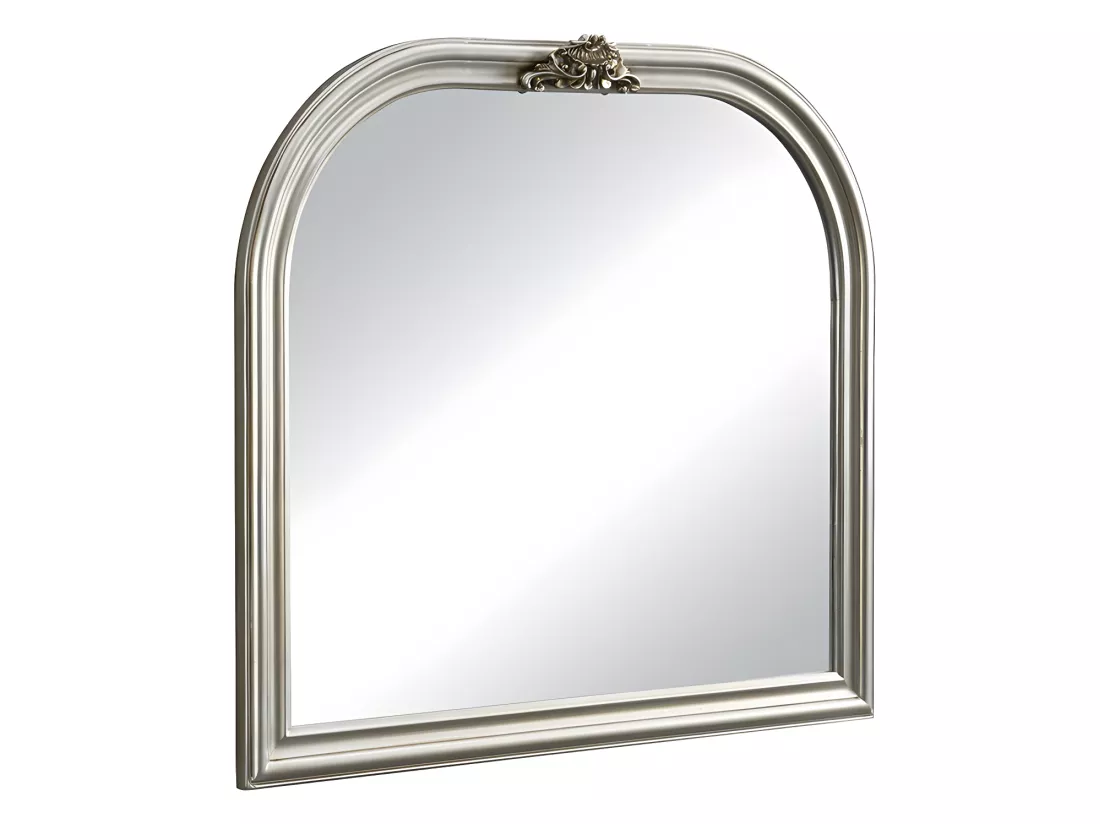 Miroir en bois de paulownia - L. 90 x H. 81 cm - Argenté - IZEY