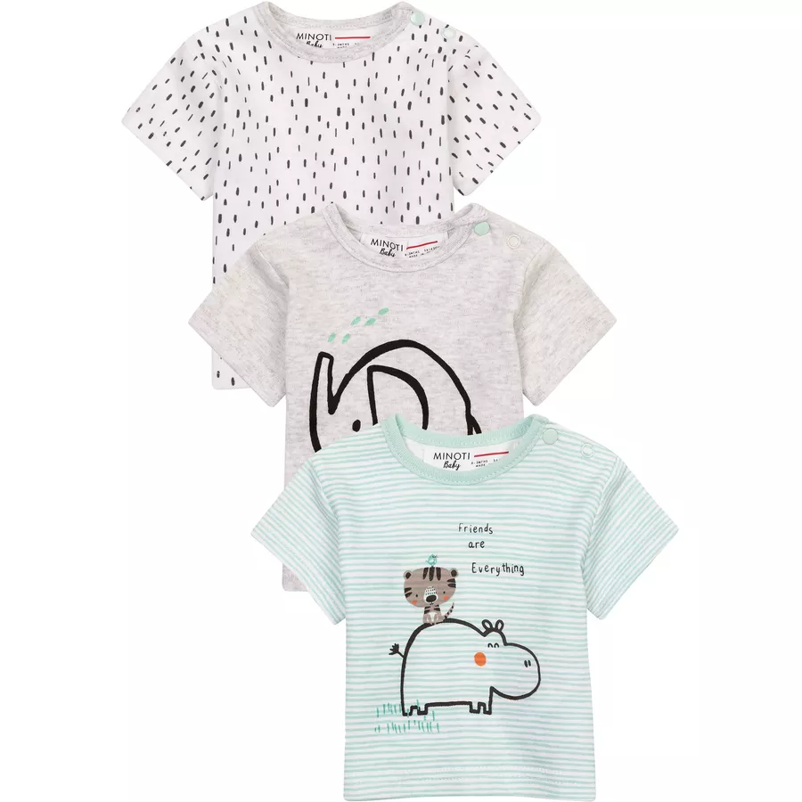 MINOTI 3er-Pack T-Shirts GrünWeißGrau