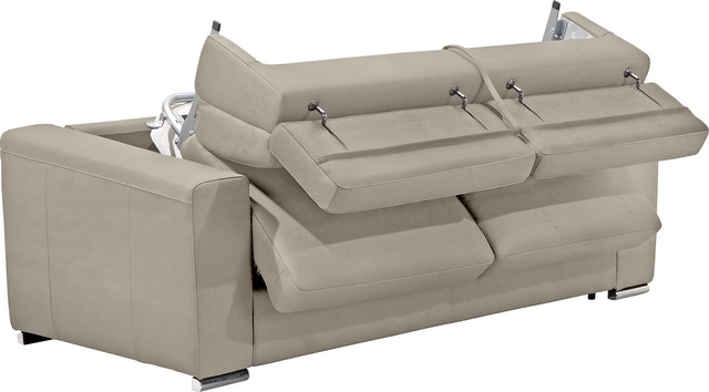 Egoitaliano Schlafsofa »Cabiria, Design und super Sitz- und Liegekomfort« Sofa inkl. Schlaffunktion, Kopfteile verstellbar, mit Metallfüssen