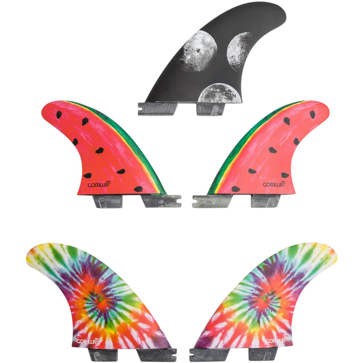 Gorilla FCS II moon Beams & Melon medium  Tri-Quad fin