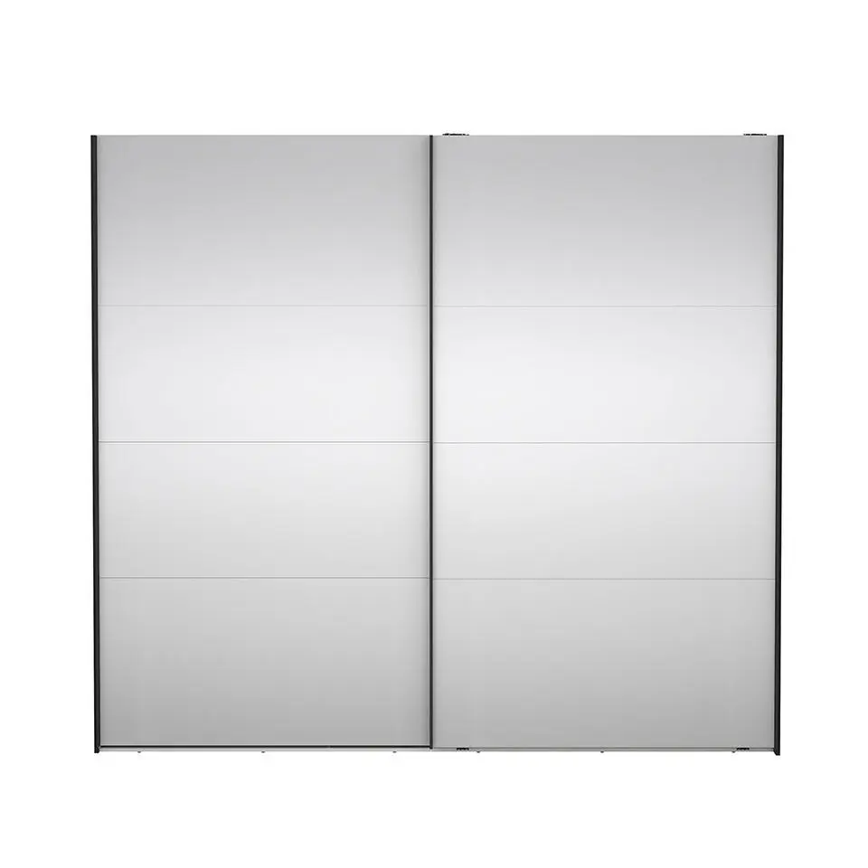 Hioshop Catania schuifdeurkast 2 deuren met spiegel 245x220cm mat zwart