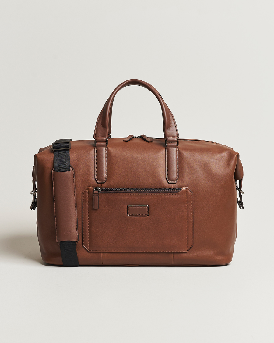 TUMI Harrison Nelson Leather Duffel Cognac