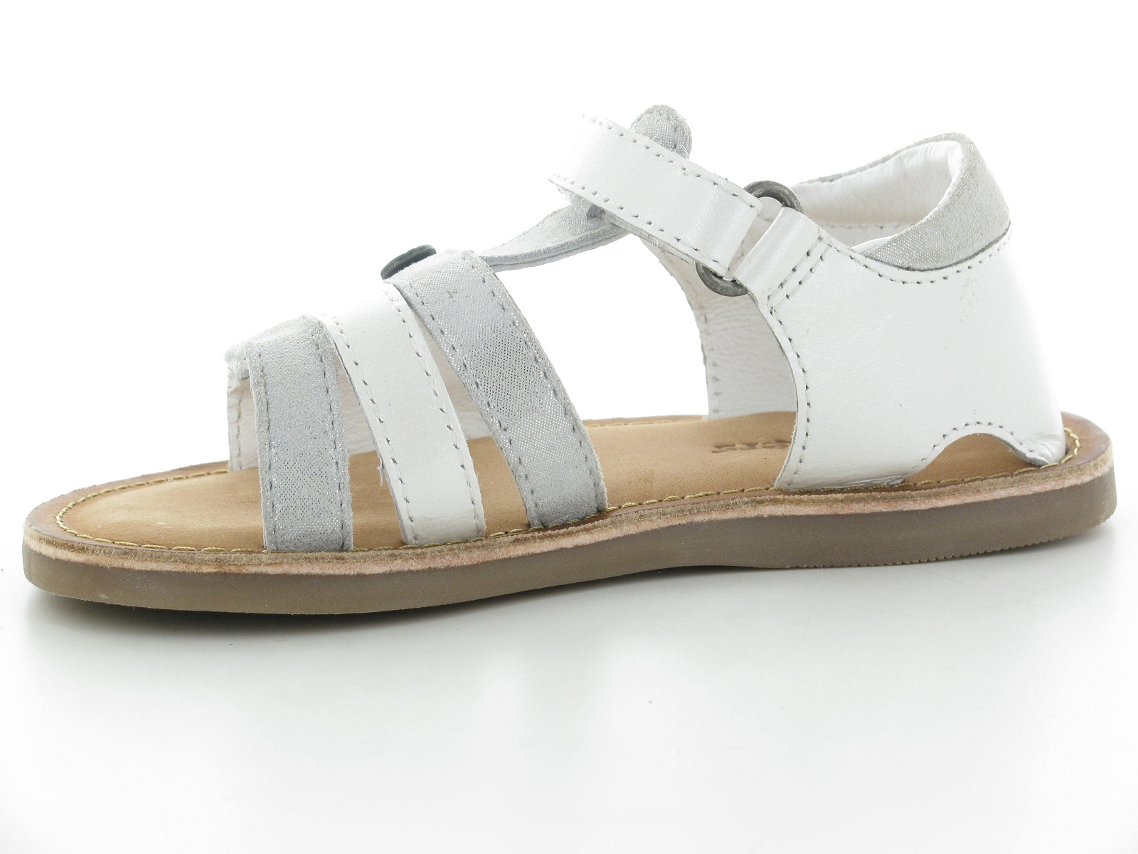 Kickers-693540 Cuir Blanc Argent