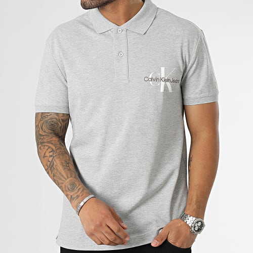 Polo Manches Courtes Seasonal Monologo 2851 Gris Chiné