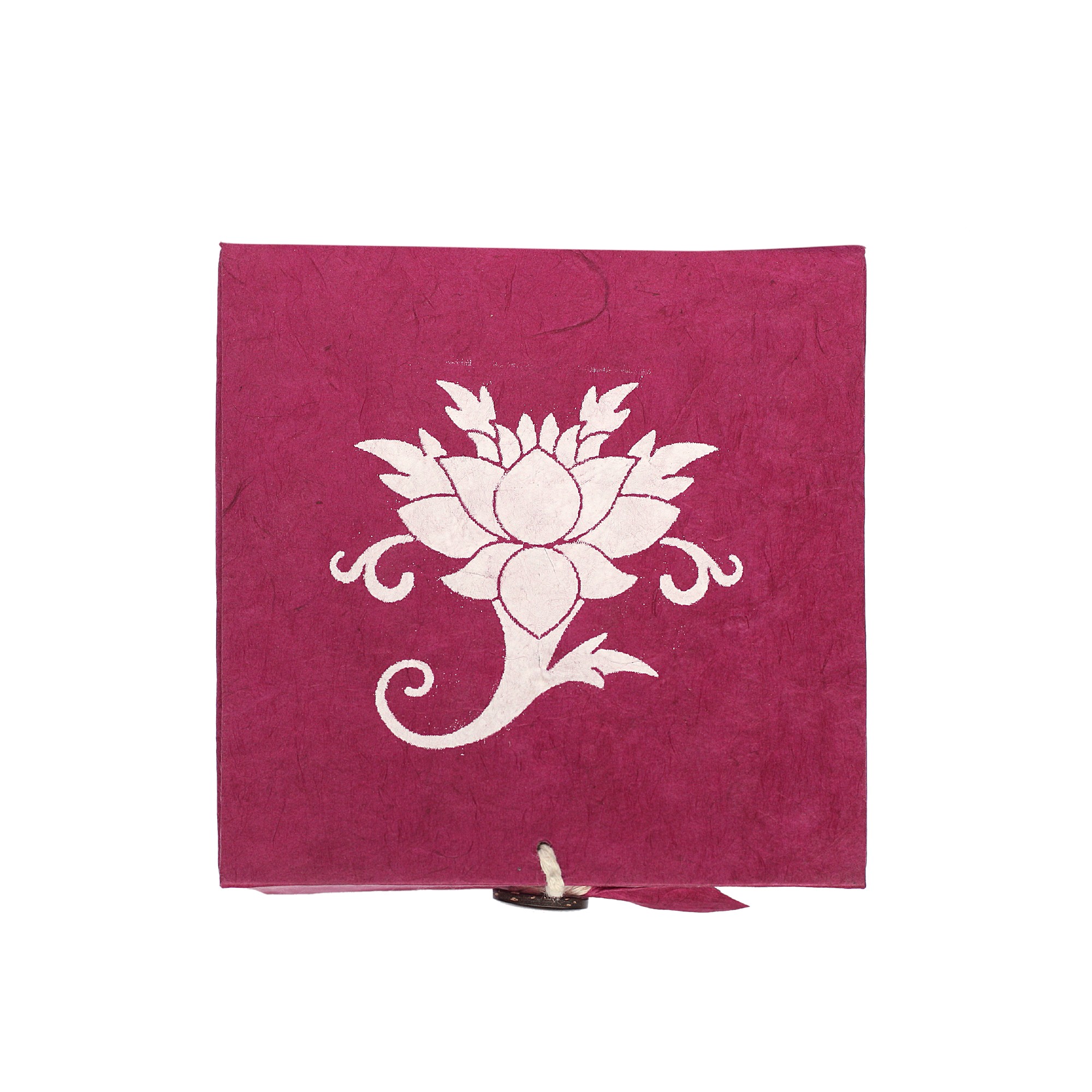 Lokta Box Lotus, pink, T 11 cm, B 11 cm, H 5,5 cm von fischer's lagerhaus