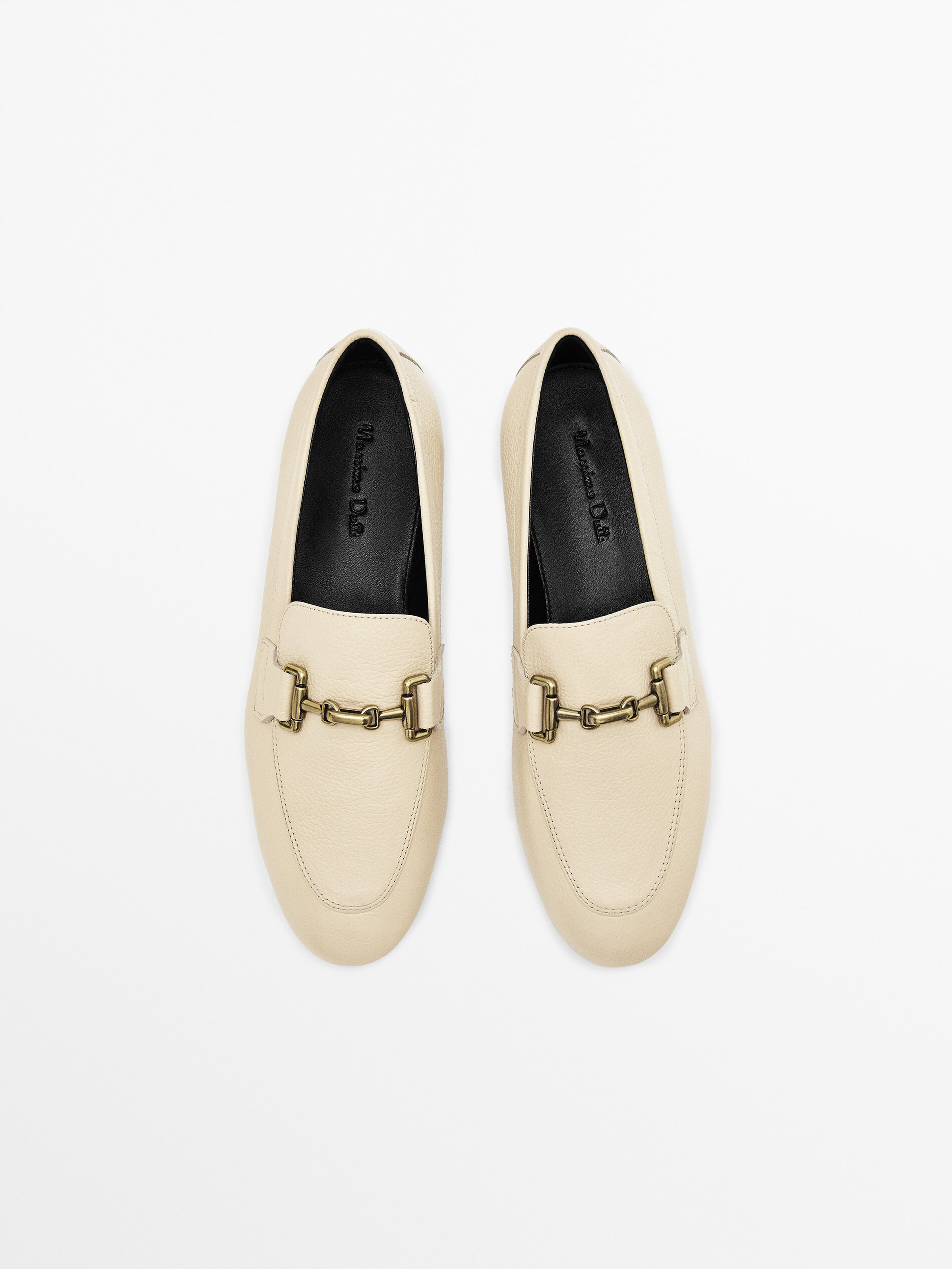 Mocassim de couro com fivela de metal - RAW
