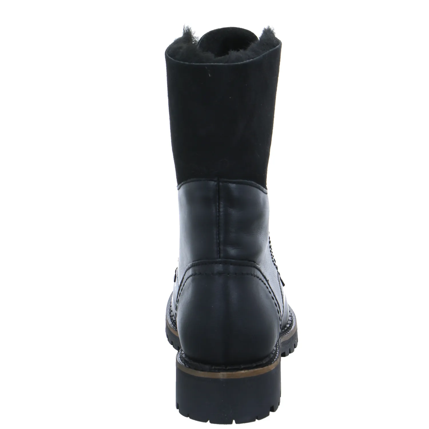 SCHUHENGEL Boot Schwarz Leder  mit Woll- & Lammfellfutter