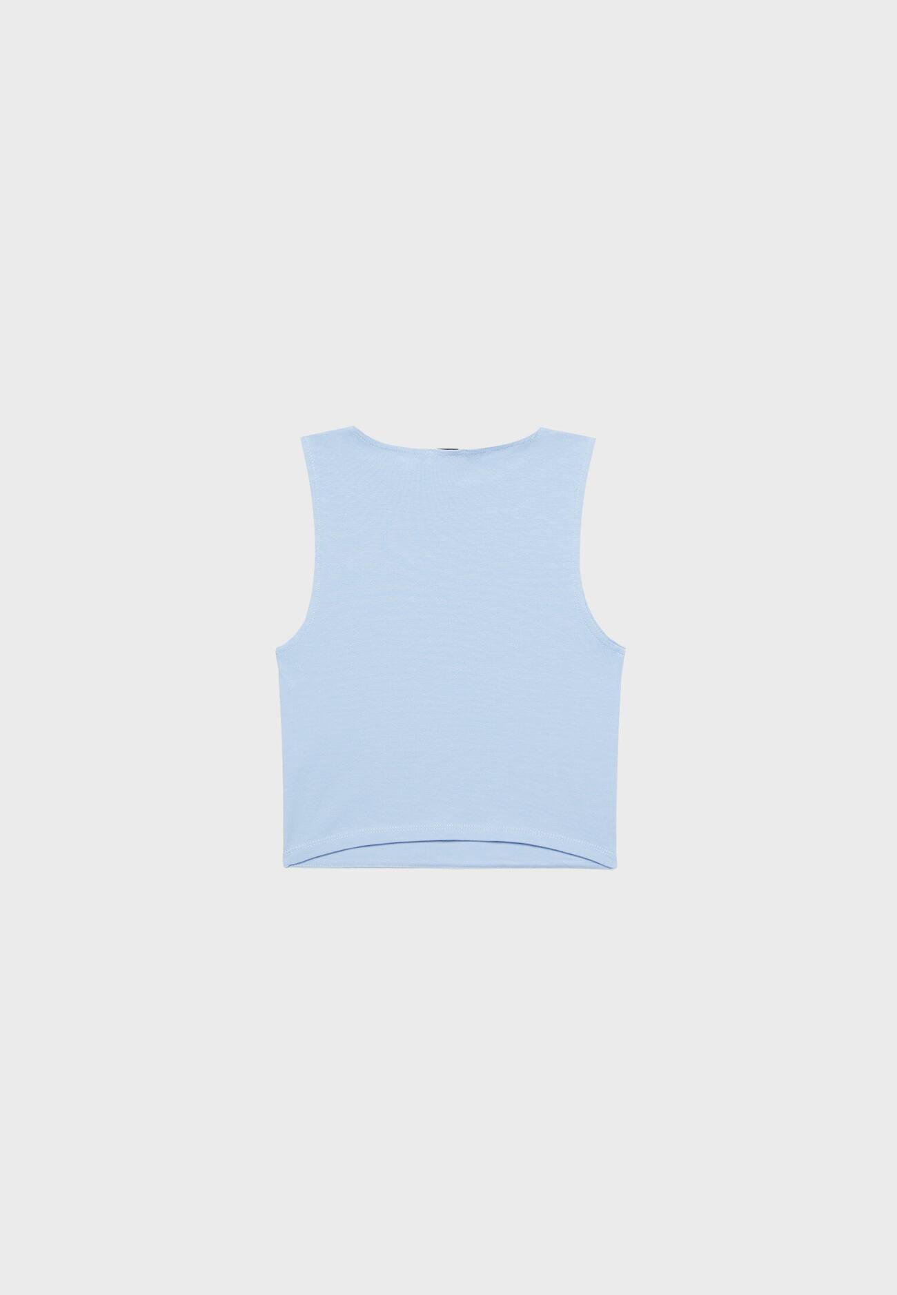 Blusa de algodão sem mangas