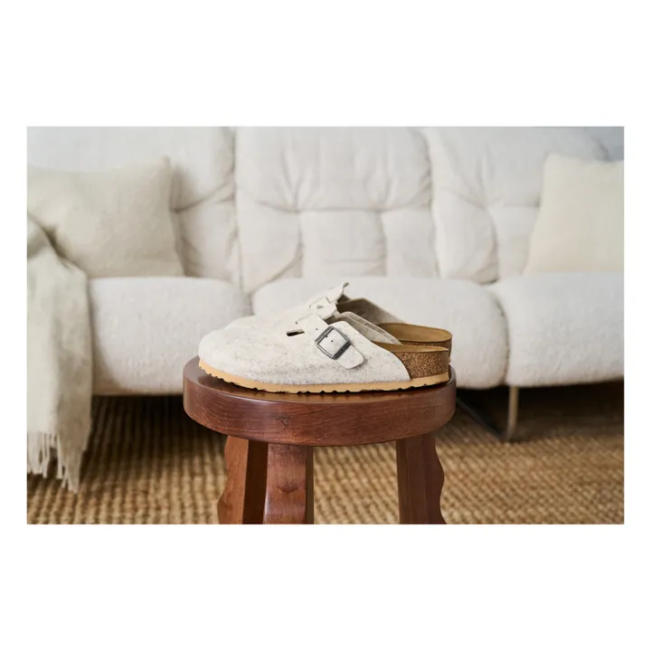 BIRKENSTOCK Sabots Boston Laine Chaussant Normal | Blanc cassé