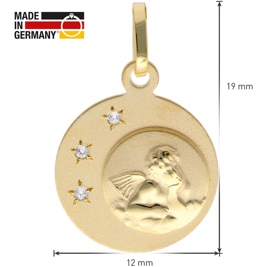 trendor Kinder-Anhänger Amor Gold 333 mit vergoldeter Silber-Halskette gold