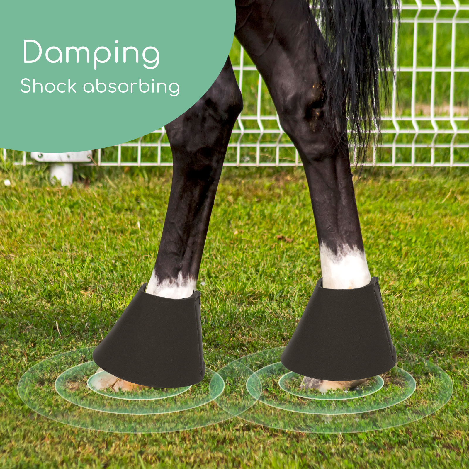 Nobleza - Sinos para Cavalos, Sinos de Neoprene para Salto, Proteção para Cascos de Cavalos (Preto)