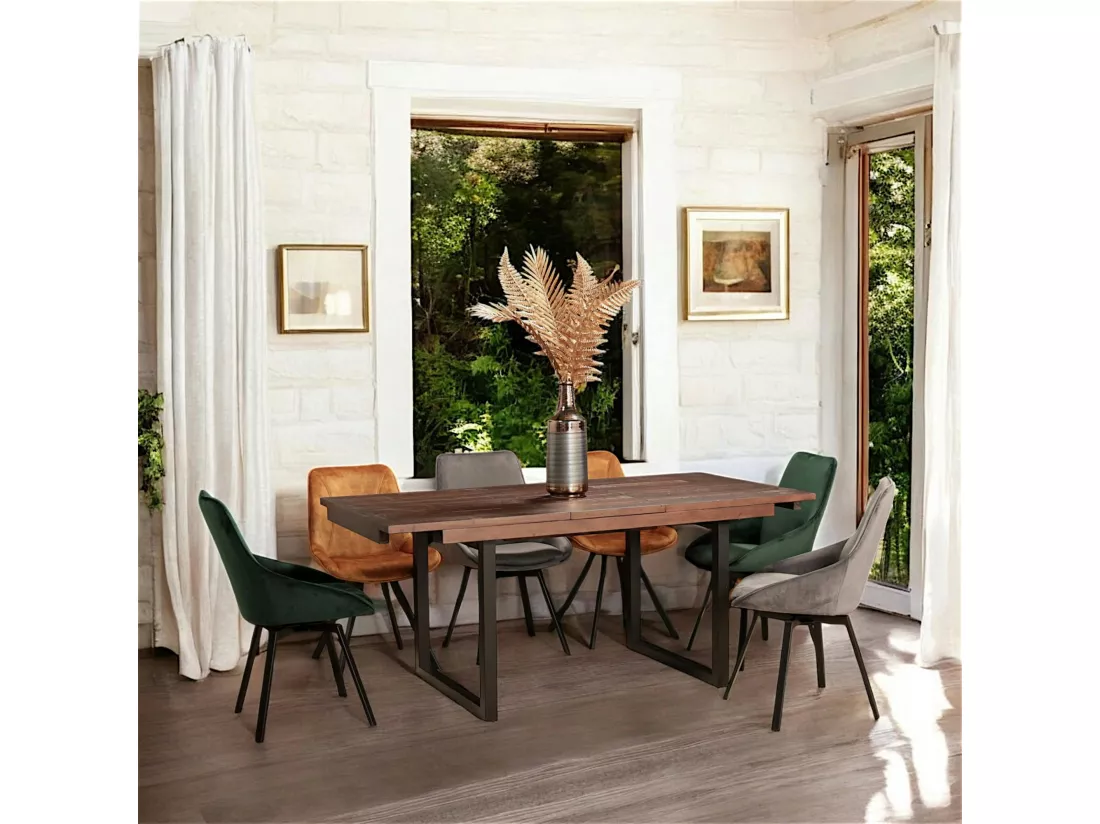 Table à manger extensible bois recyclé 140-180 SAMOA