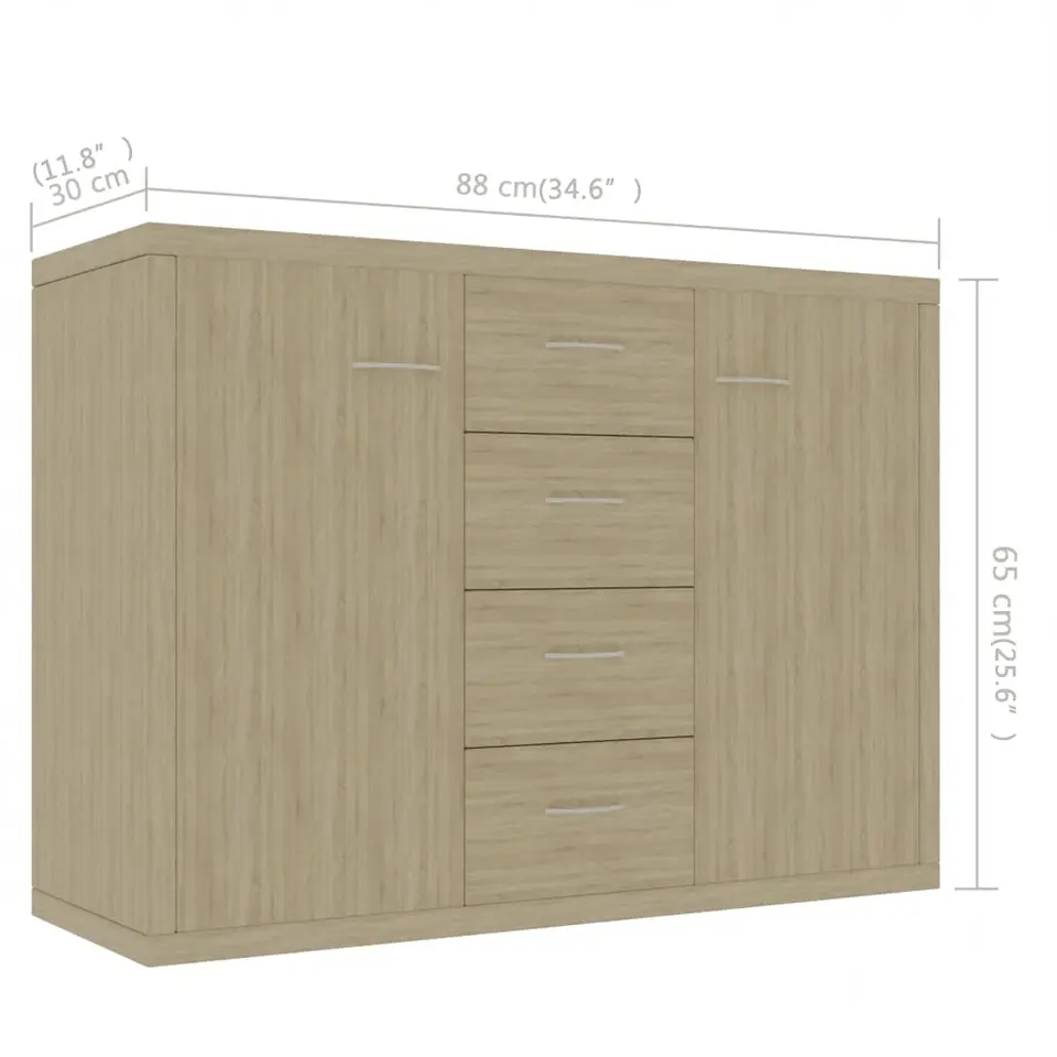 vidaXL - Dressoir - Bruin - Bewerkt hout