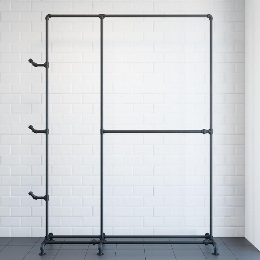 KLESSTATIV BDA.LIVING MED SKOHYLLE 152X42X212CM SVART