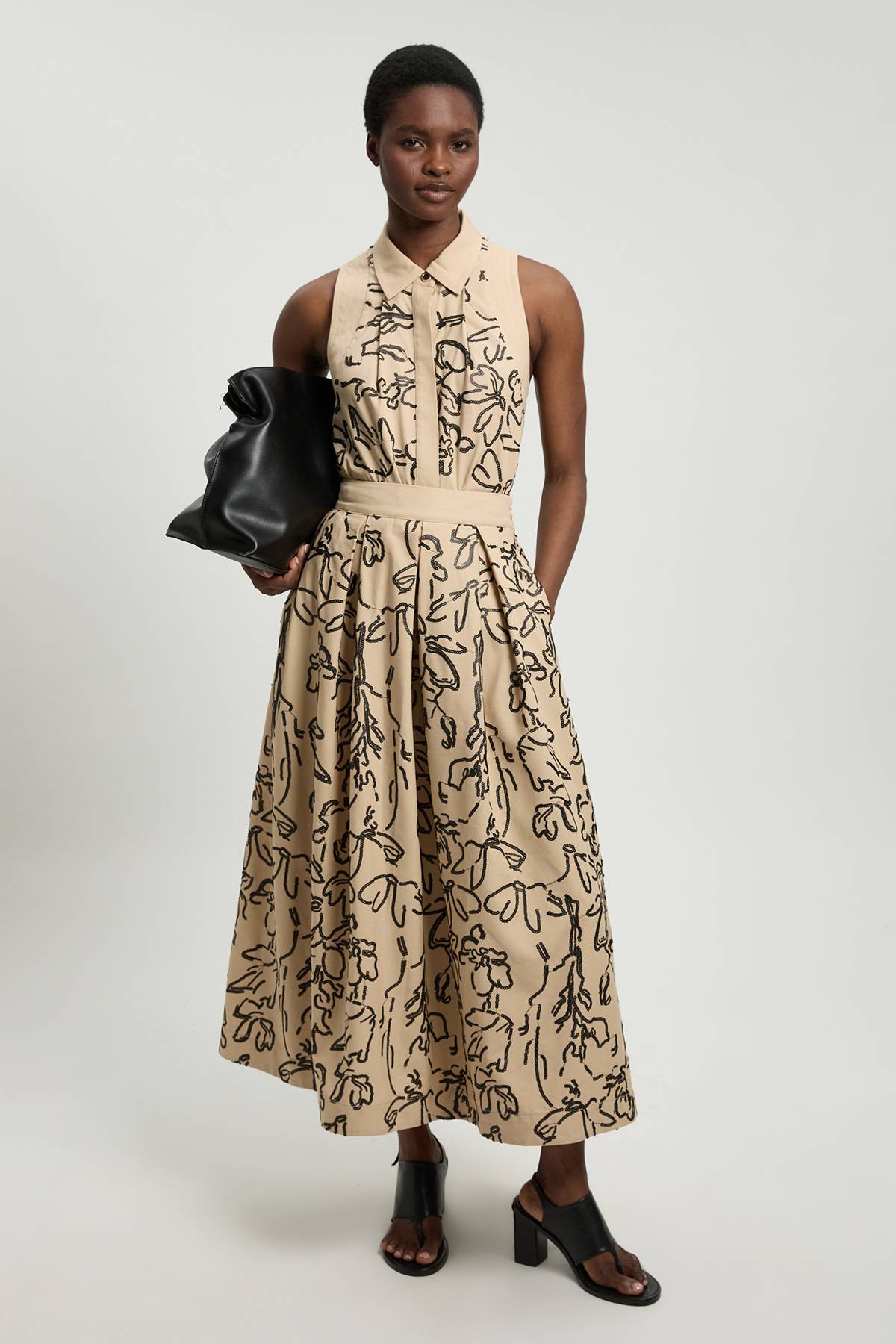 KarenMillen Jupe Midi En Lin Avec Sequins Mats