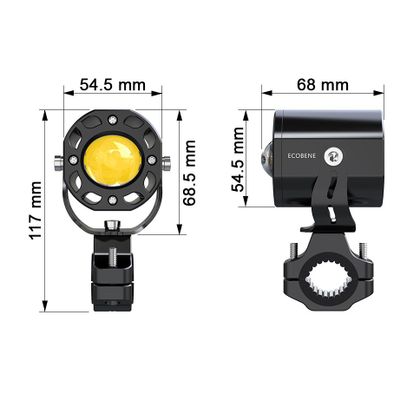 Feux Sifam Additionnels 2x25w longue portée à commande sans fil Universel - Noir