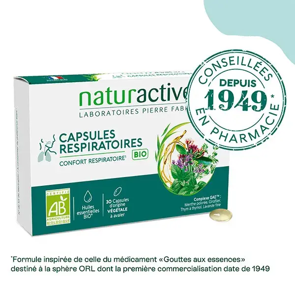 Naturactive GAE Capsules respiratoires Bio aux Huiles Essentielles 30 capsules