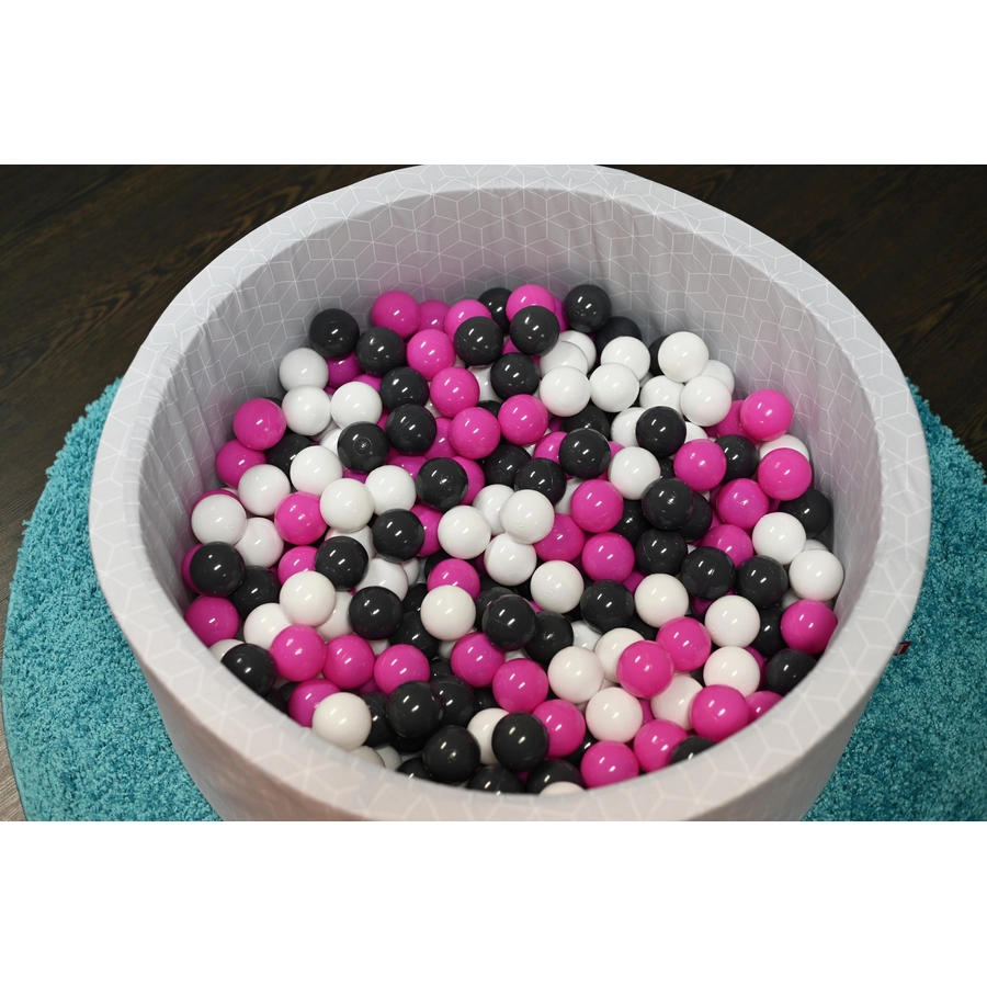 knorr toys® Bällebad soft - Geo cube grey - 300 balls cremegreyrose grau