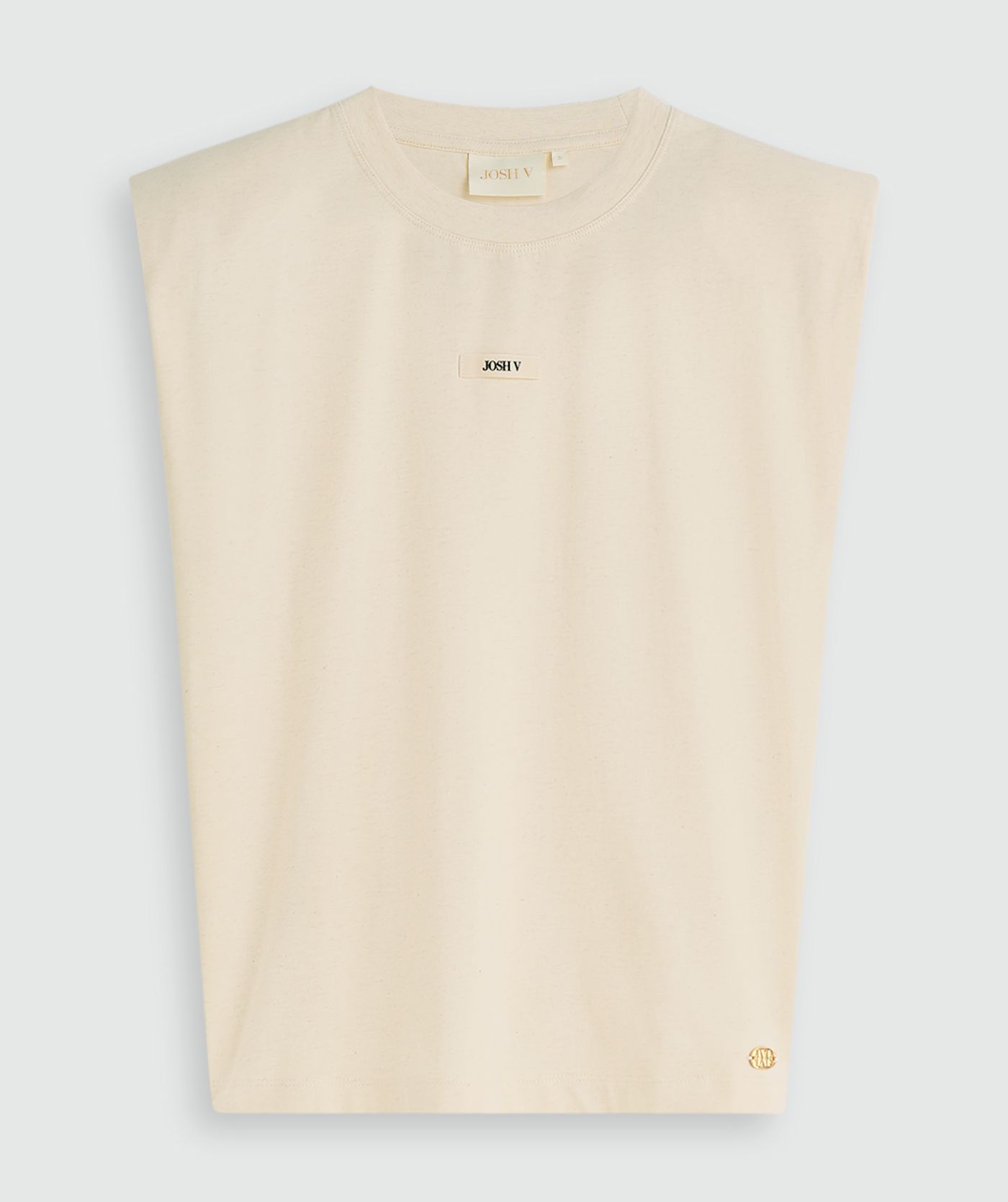 JV-SUE T-shirt met schoudervulling - ecru melange