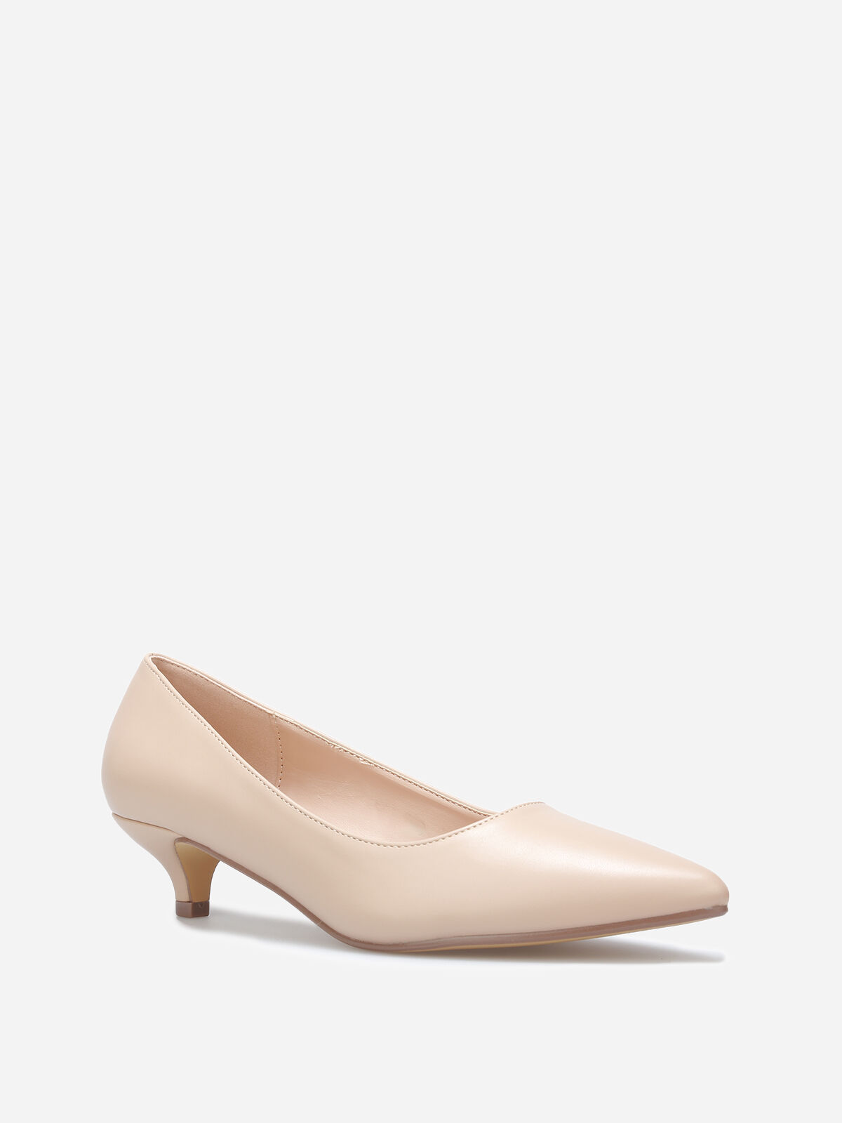 Escarpins pointus kitten heel- Nude