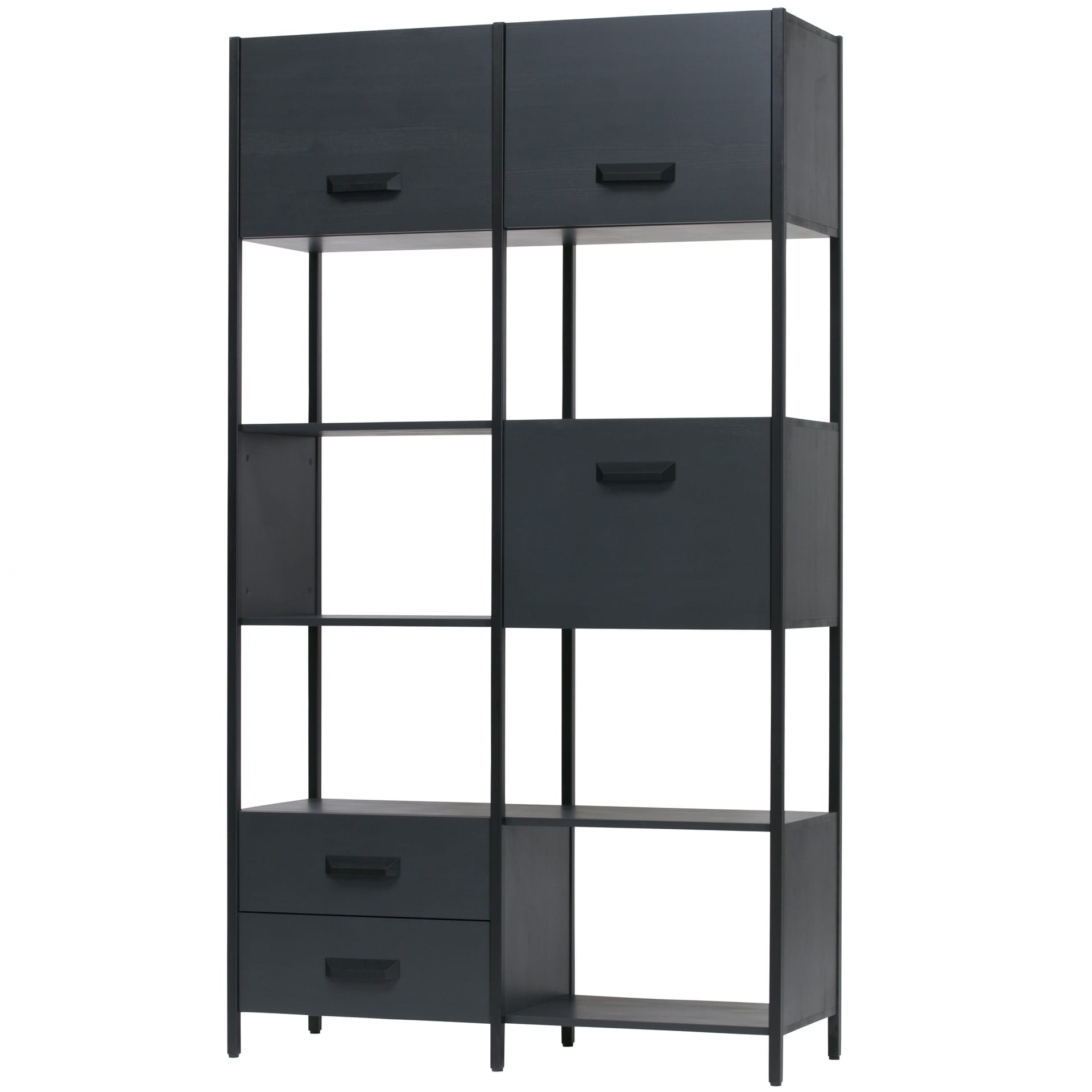 Regalschrank LEGACY 123 x 220 cm mattschwarz