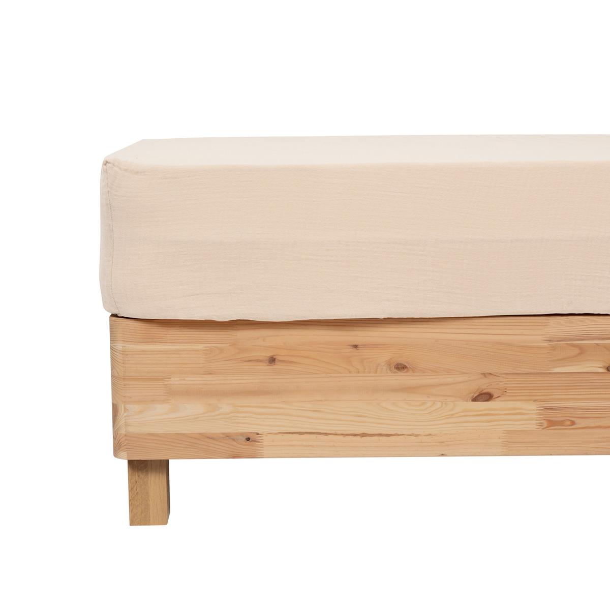 DRAP HOUSSE GAZE DE COTON LIN 140X190CM